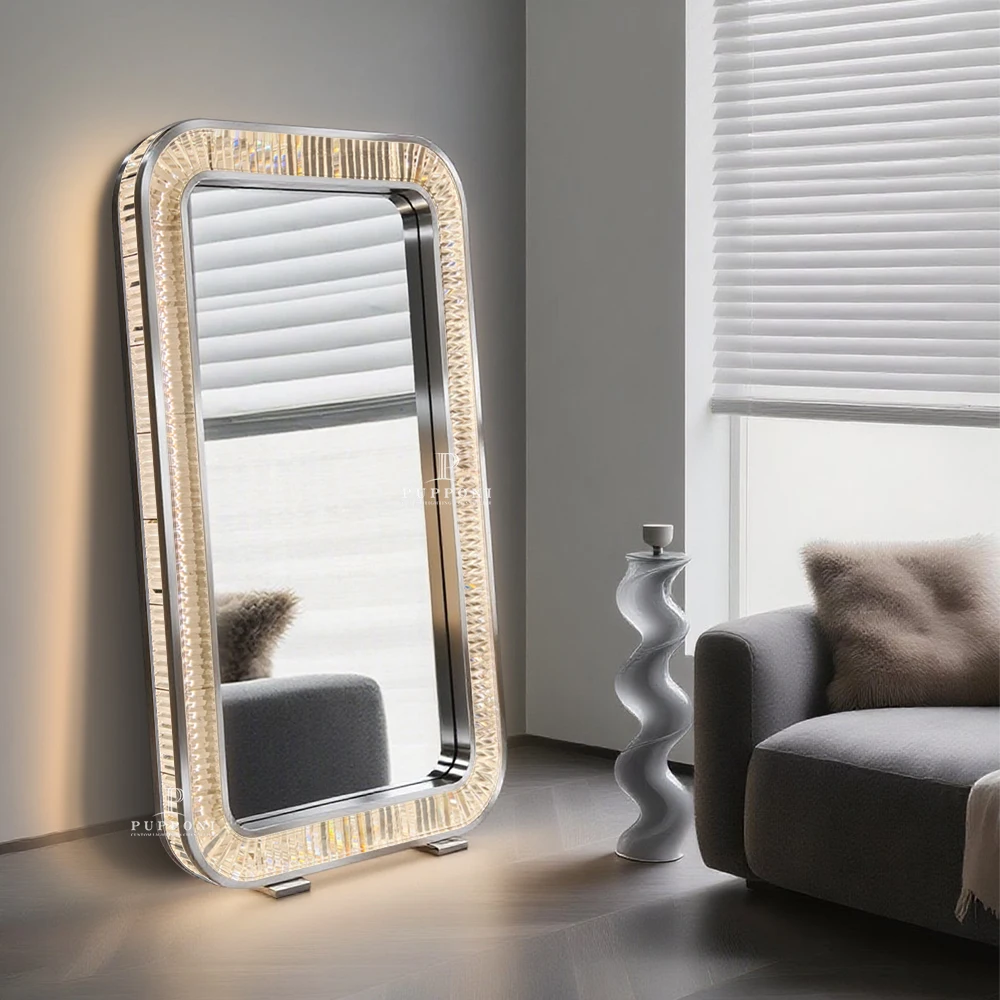 

Custom fancy standing mirror full size hotel dressing room home decoration