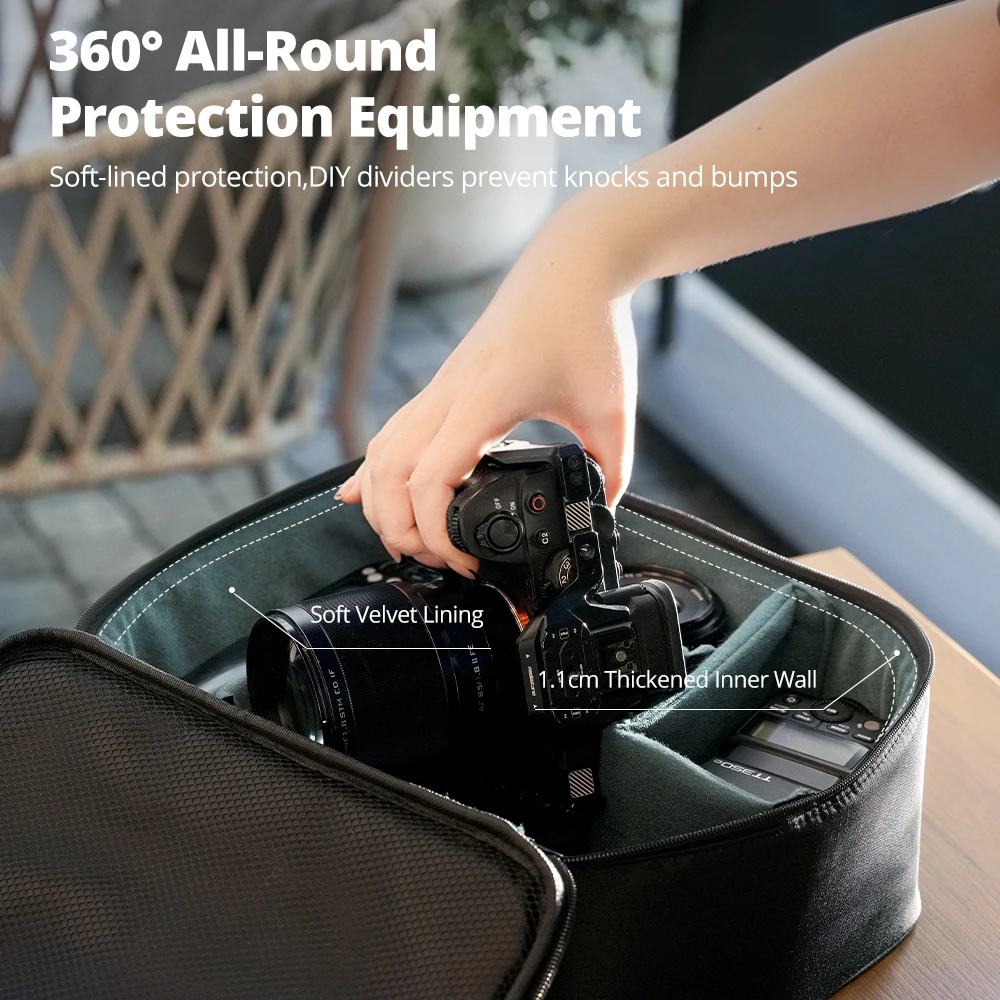 Ambitful ZOOM P7II XL Bolsa de armazenamento para fotografia Bolsa de viagem para lente de câmera DLSR Drone DJI GODOX Osmo 360 X5 X4 Ace Pro 2 GoPro