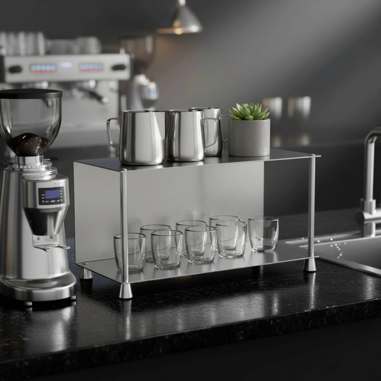 two-tier-storage-shelf-compact-countertop-organizer-stainless-steel-rack-antismudge-resistant-brushed-for-vanity-kitchen