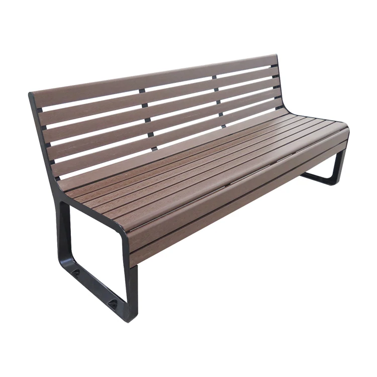 

Hot Sell Outdoor Furniture Public Patio Waterproof Metal Park Bench Wood Steel Long Garden Bench With Backrest