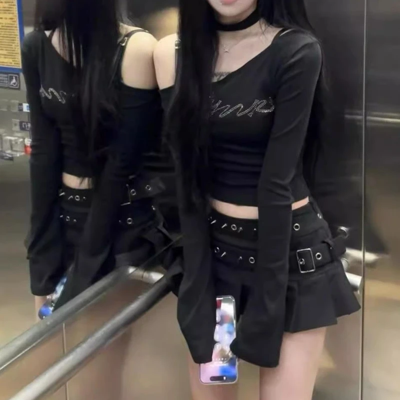 Novo design de moda saia plissada com cinto duplo para mulheres no verão estilo coreano versátil saia curta fina de cintura alta