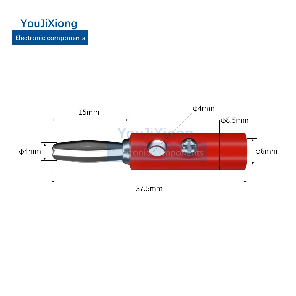 10Pcs 4mm Banana Plug Audio Speaker Electrical Screw Connector 5 Color DIY Parts