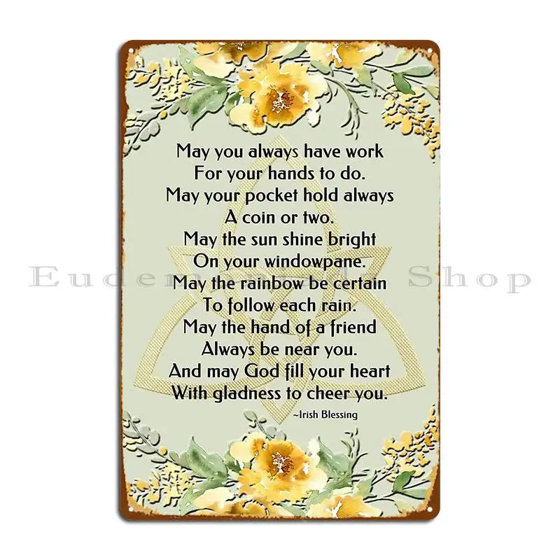 An Irish Blessing Metal Plaque Club Party Garage Garage Customized Tin Sign Poster