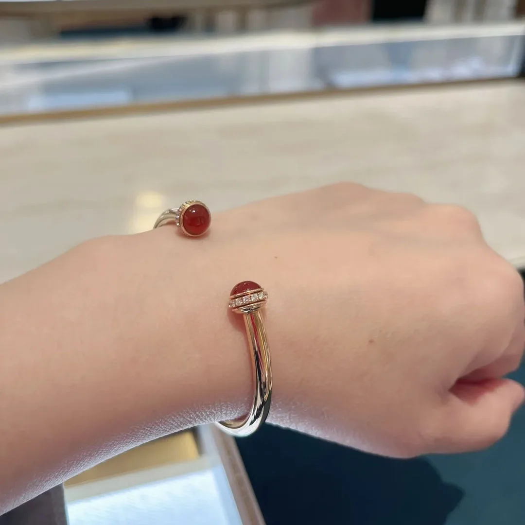 تصميم من الفضة الإسترليني عيار 925 مرصع بسوار نسائي مفتوح الفم، هدية فاخرة وعصرية للارتداء اليومي. #5