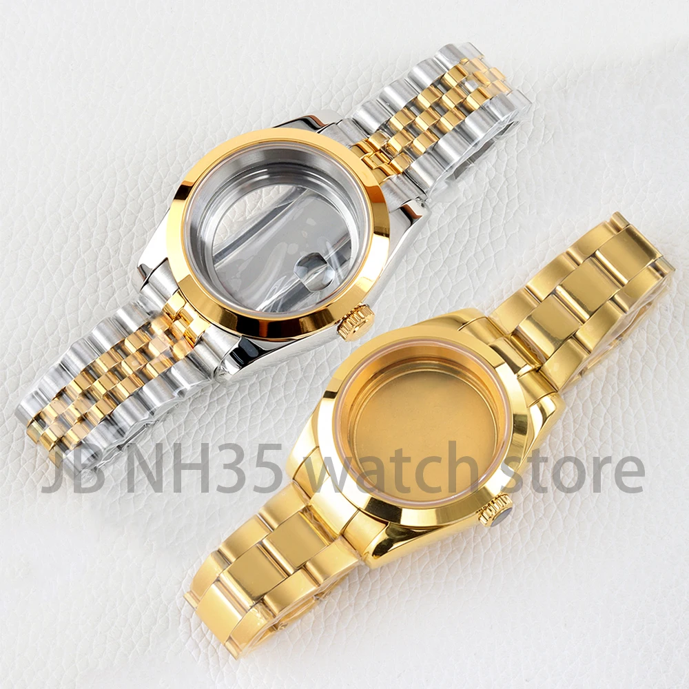 

Gold NH35 Watch Case 36mm/39mm Sapphire Glass for DATEJUST Seiko NH35 NH36 Movement 316L Stainless Steel Jubilee/Oyster Bracelet