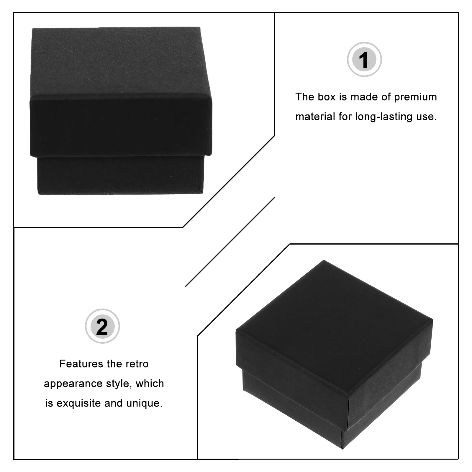 

24 Pcs Boxes Small Jewelry Case Party Favors and Packaging Empty Kraft Jewellery Paper Black Jewlery