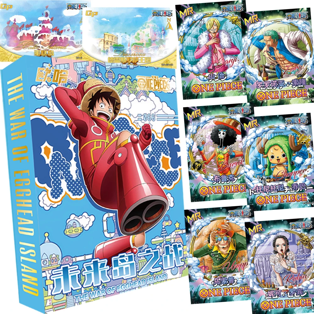 

Japanese Anime One Piece Collection Cards Luffy Zoro Sanji Egghead Island War Series Fun Rotating Character Cards Children Gifts