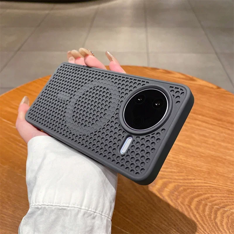 Magnetische Hülle für Xiaomi POCO F7 Ultra F7 Pro, Netz-Abwärme-Schale, Mag-safe-Ladefunktion, Matte Stoßfeste Weiche Schutzhülle – Detail 6