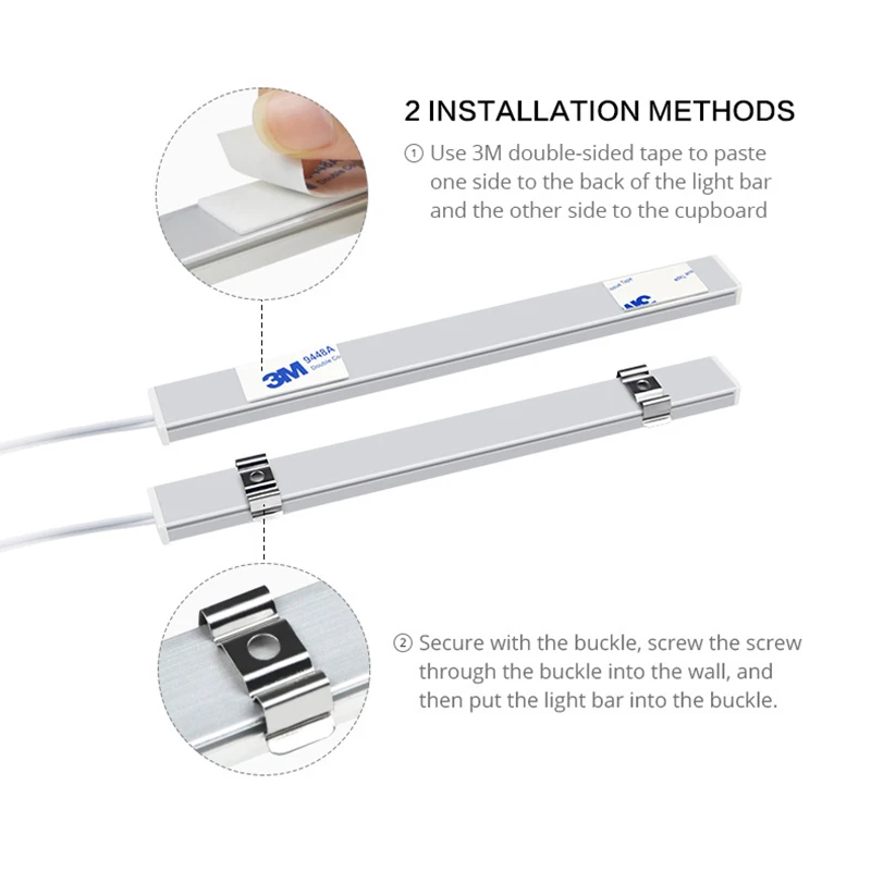 PIR 모션 LED 핸드 스위프 스위치 주방 램프, USB 플러그 옷장 조명, 캐비닛 옷장 주방 룸, 3 가지 색상