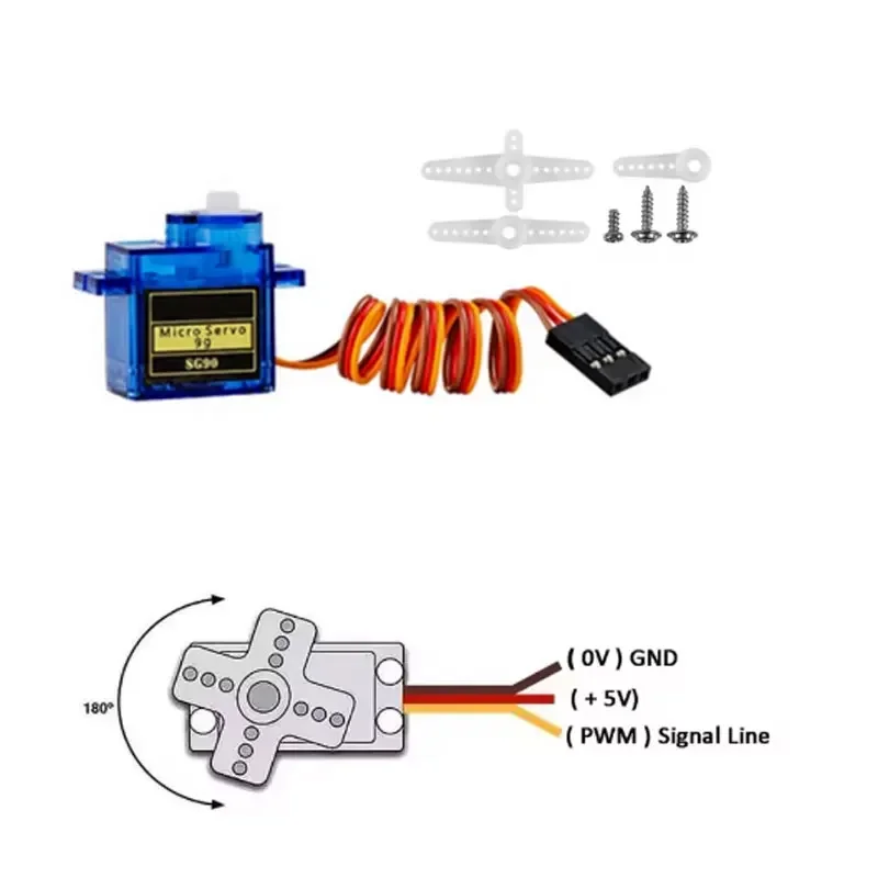 5 /10PCS SG90 9G Micro Servo Servo for Robotics 6CH RC 250 450 Airplane Helicopter, Airplane, Mini Car , Compatible with Arduino image 5