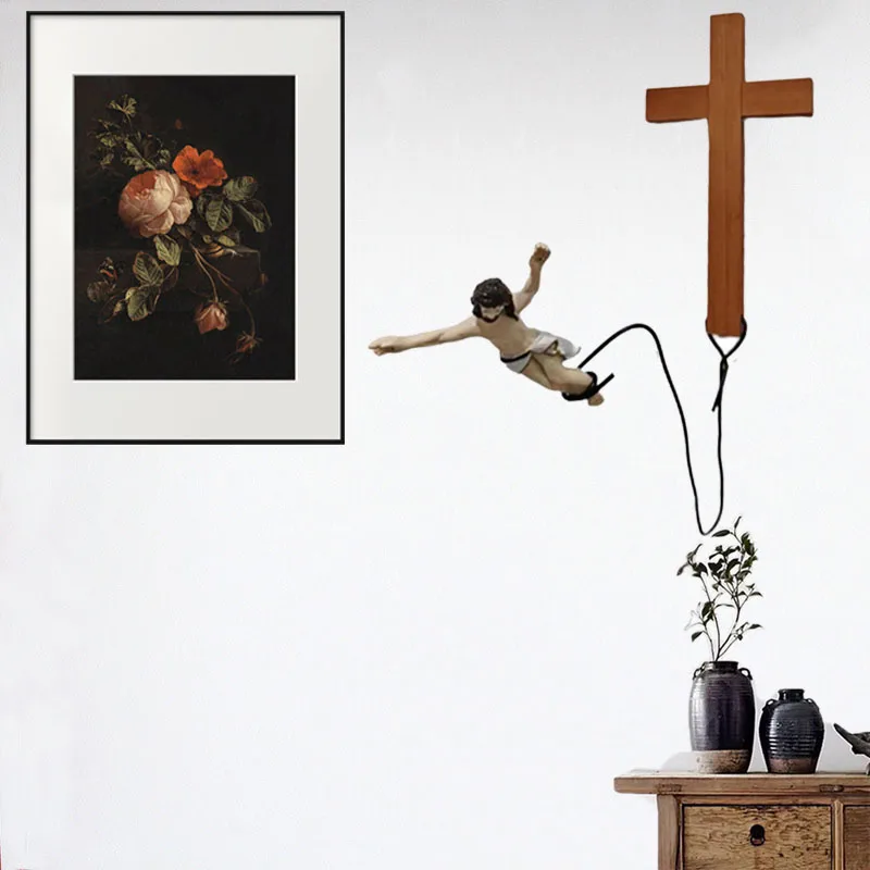 Innovative Decor Bungee Jumping For Jesus Christ Figure Religious Art Pieces Resin Crafts Ffor Home Decor Dropshipping