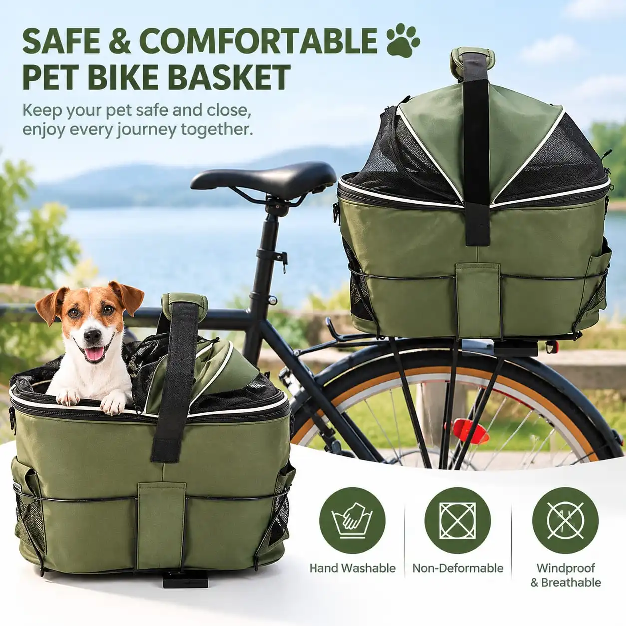 Portable Breathable Safe Pet Carrier Bag Rear Bicycle Cycling Pet Basket For Dog Cat Outdoor Travel Pet Carrying Supplies