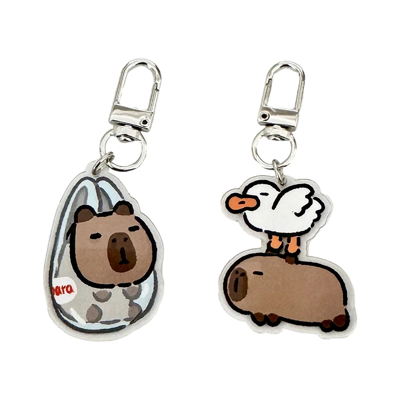 Mooie Cartoon Capybara Acryl Sleutelhanger Hanger Sleutelhanger Voor Tas Hanger Accessoires Cadeau