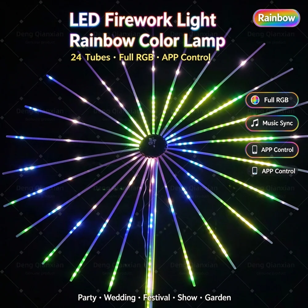 2026 Firework Lights, Double-Sided RGB Glow, Windmill Rotating, Programmable Strobe, Waterproof, Square Party Decor