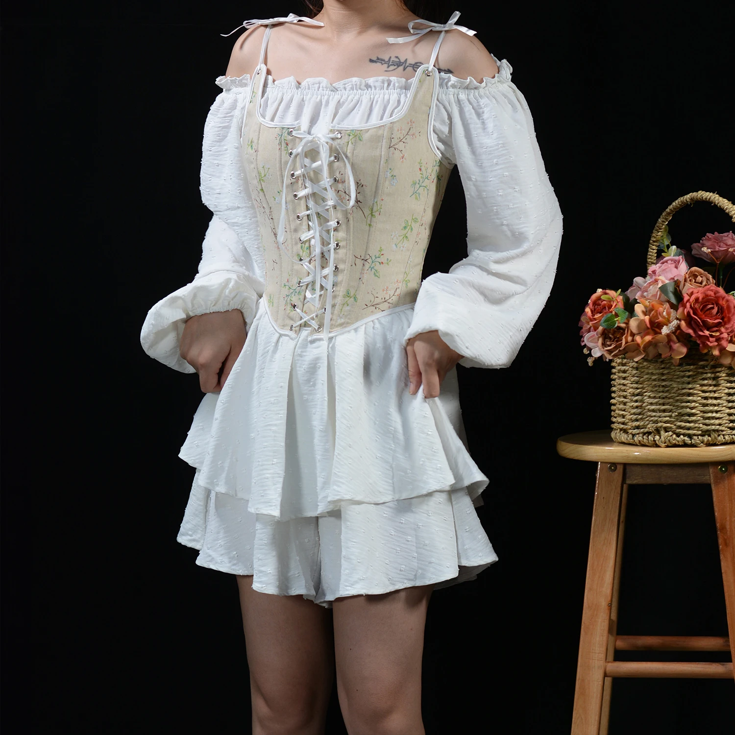 Boho Vintage Gardenia bloemenp - Corset Waist Cinch recensie en prijs