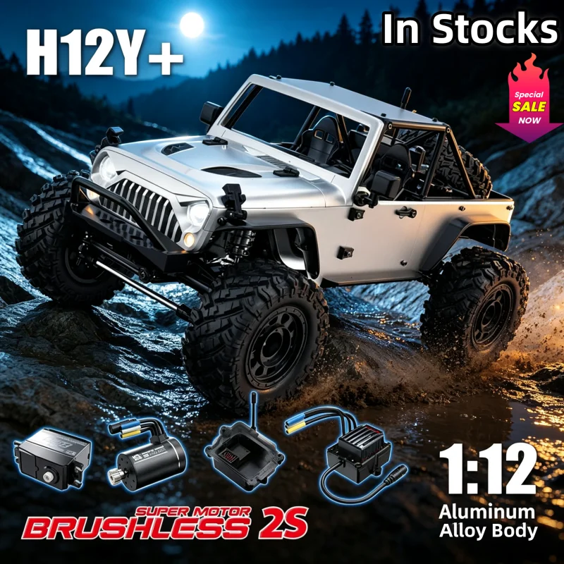 In Stocks MJX H12Y+ Rc Crawler 1 12 Scale Brushless Electric Four Wheel Drive Off Road Climbing Vehicle For Hobby Enthusiasts