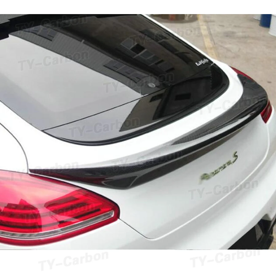 Real Carbon Fiber Rear Spoiler Wing For Porsche Panamera 970 970.2 2014-2016 Car Trunk Lid Trim Cover Decklid Flap Splitter FRP