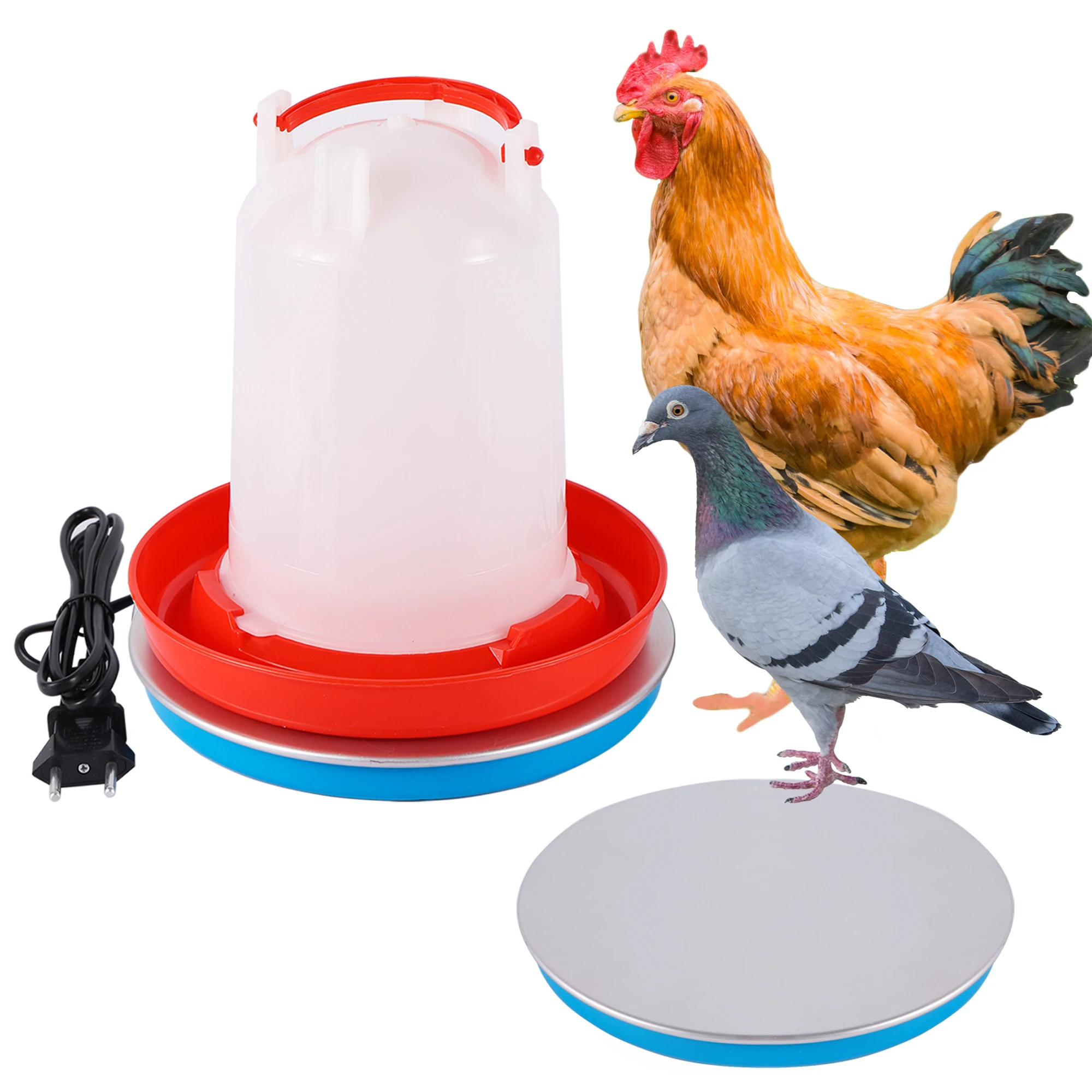 Pigeon Drinker Heating Plate Winter Chicken Quail Poultry Drinking Water Constant Temperature Base Insulation No Freezing 1Pc