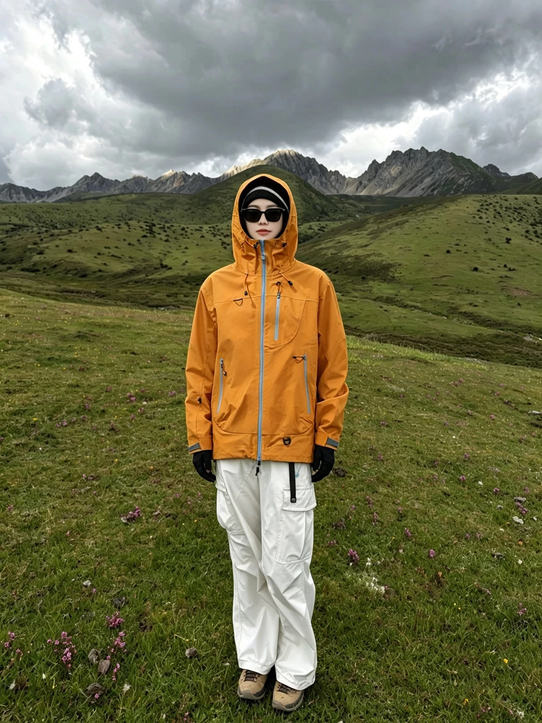 Dopamine Orange Hooded Jacket Unisex Autumn Outdoor Functional Soft  Windproof Cleanfit Jacket Youth Popular Loose Fit
