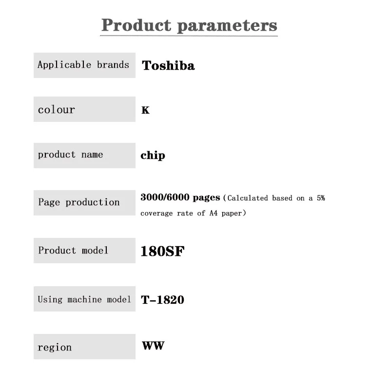 Chip de cartucho de toner T-1820 para Toshiba e-Studio 180SF