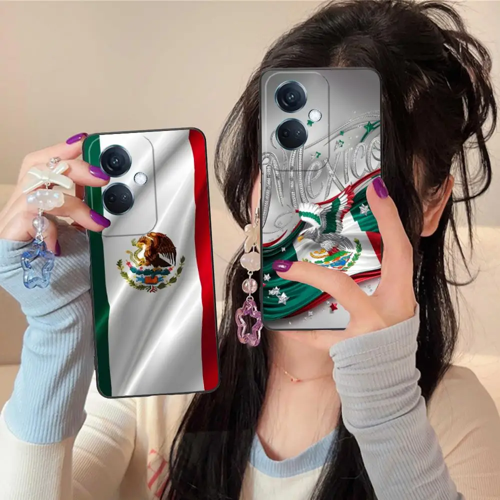 Casing Handphone Motif Bendera Meksiko untuk OPPO Reno 14 13 12 11 10 9 8 7 6 5 F T Pro 5G, Cetak Warna-warni, Mewah, Cantik
