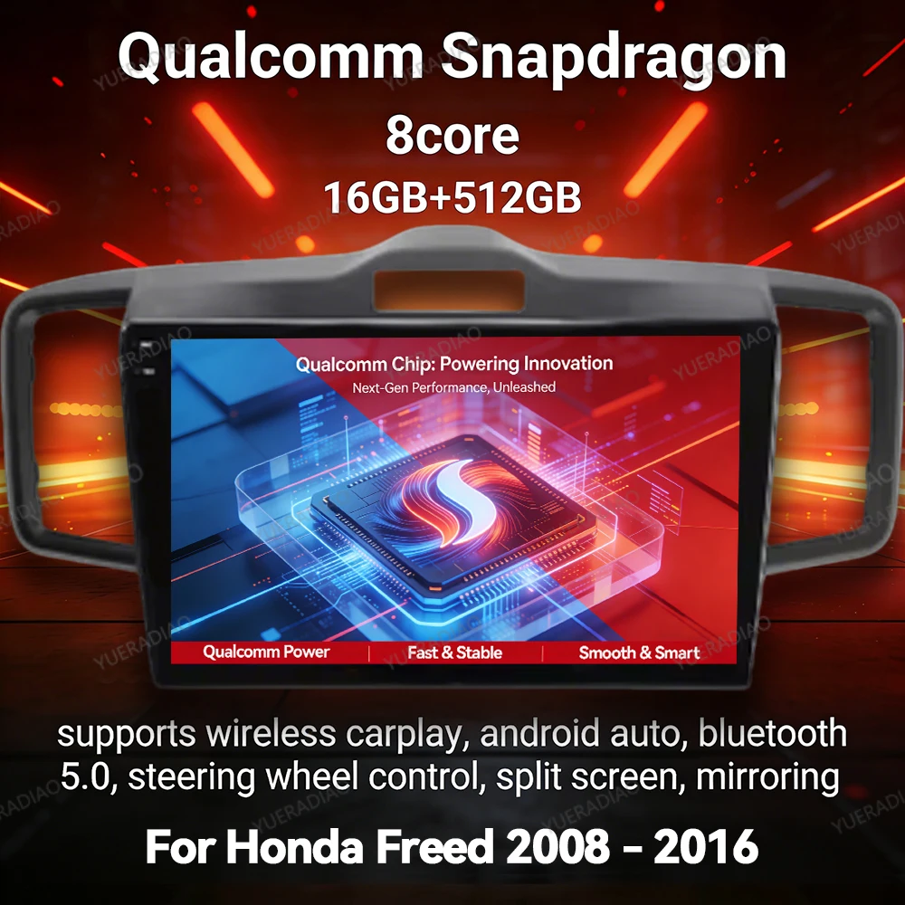 Android 17 Car Radio For Honda Freed 1 Spike 2008 - 2016 GPS NAVI 4G LTE 5G WIFI QLED Head Unit BT Multimedia Video Player 2DIN