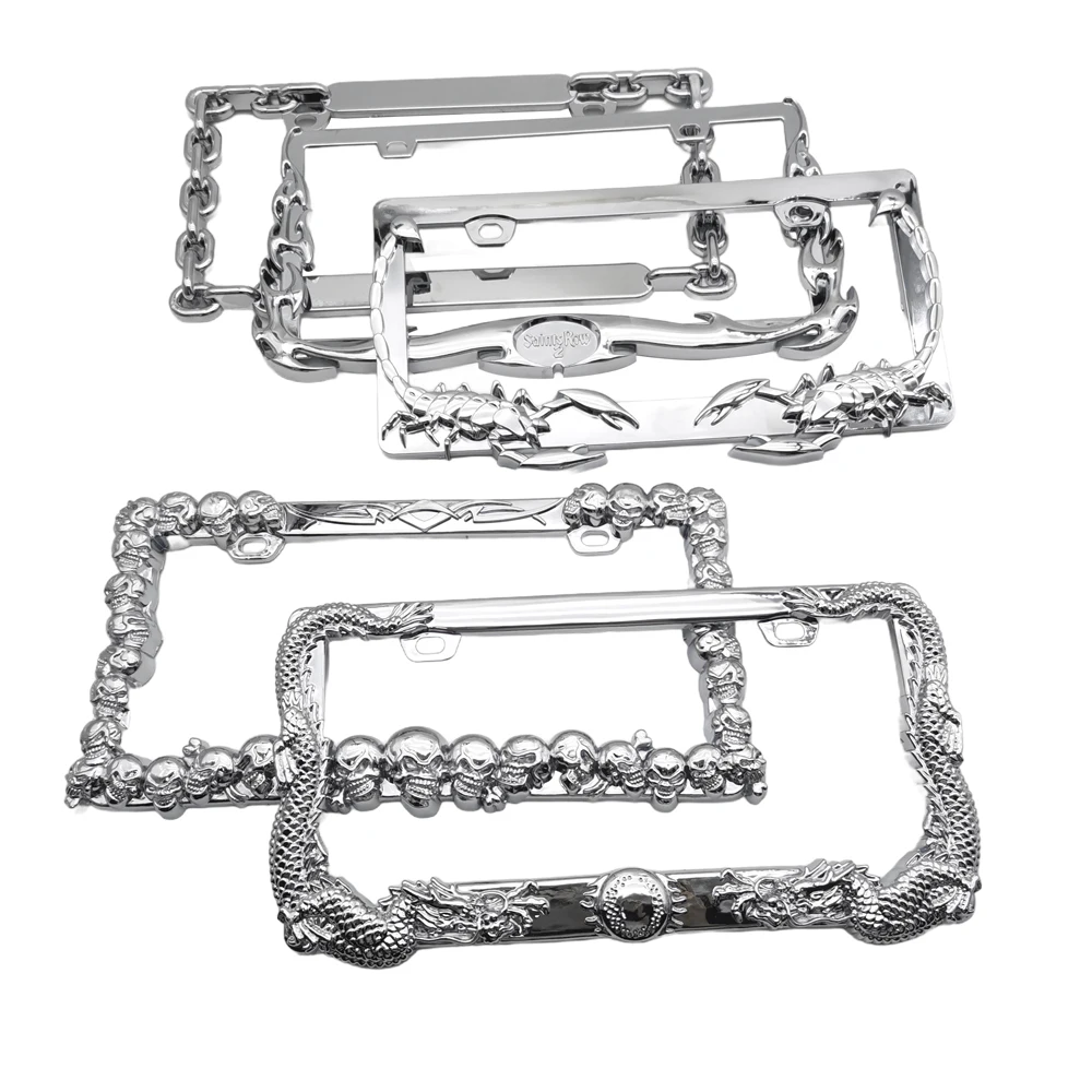 

ABS американский стандартный держатель для автомобильного знака, цепочка в форме животного, форма скорпиона, персонализированная креативная рамка для номерного знака для США, Канады