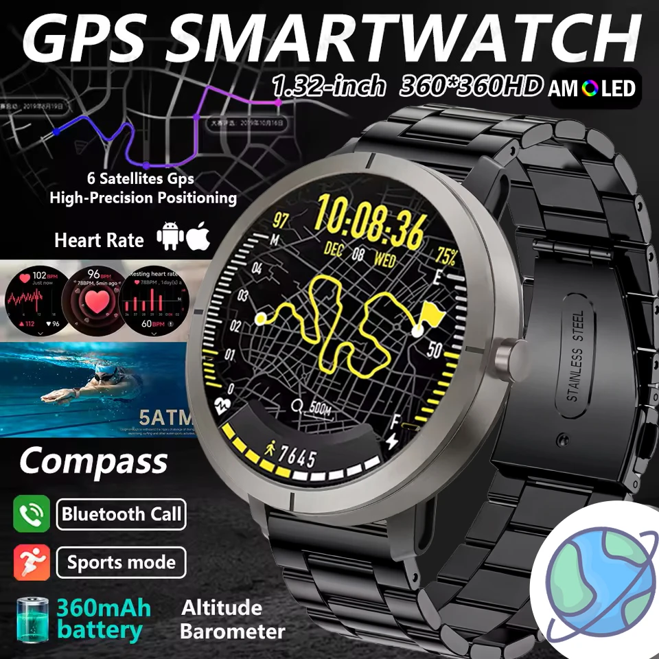 

New 6 Satellite GPS Smart Watch Professional Swimming Sports Watch Running Cycling Trail Running Swimming Smart Fitness Band Sma