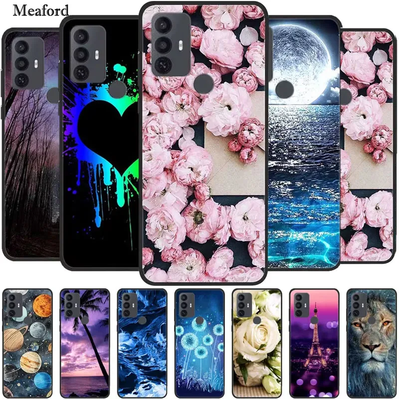 For TCL 30 SE Case Flowers Soft Silicone Protective Animals Phone Cover Coque for TCL 305 306 Case Girl TPU Funda for TCL30SE