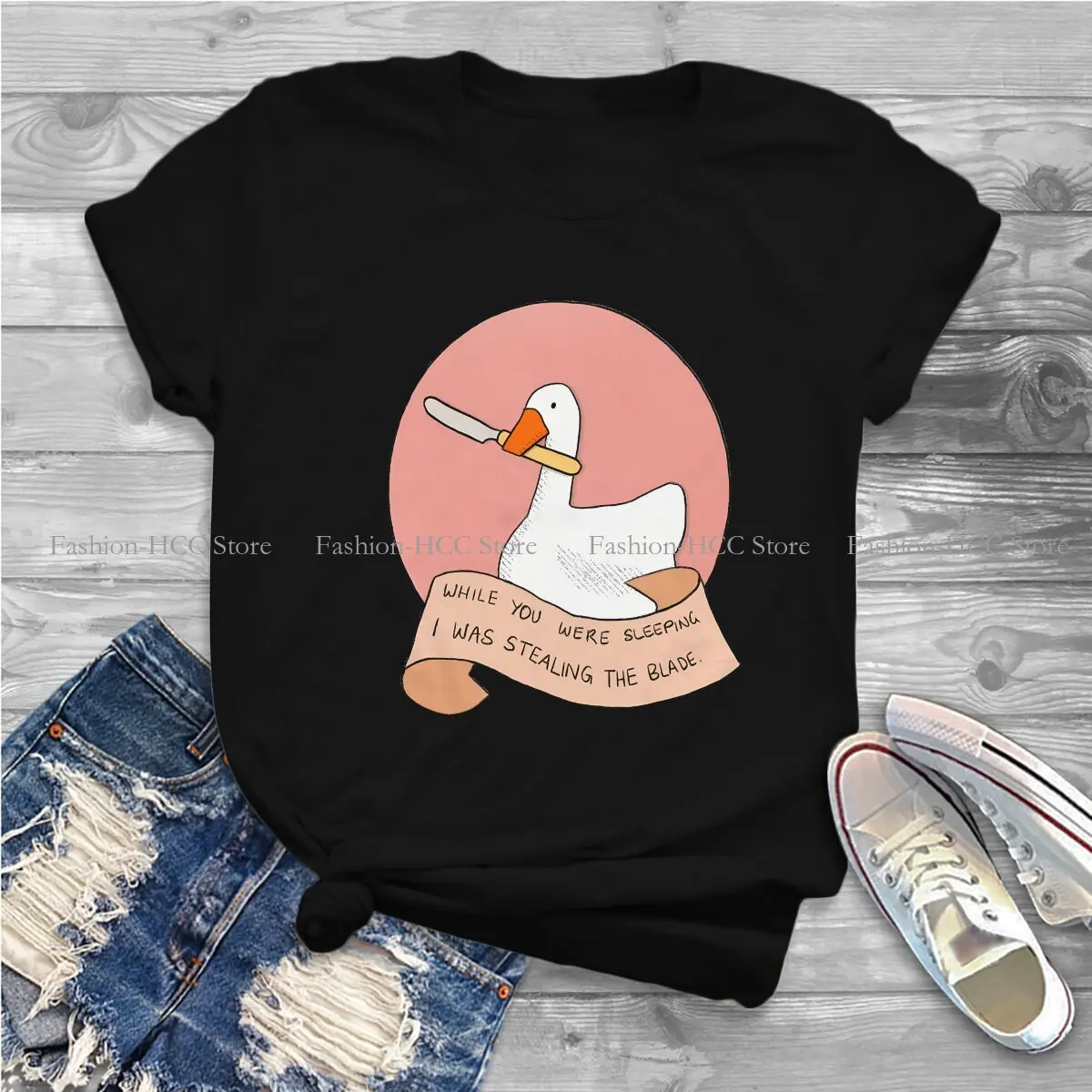 Studying The Blade Unique Polyester TShirt Untitled Goose Game Comfortable New Design Gift Idea T Shirt Short Sleeve