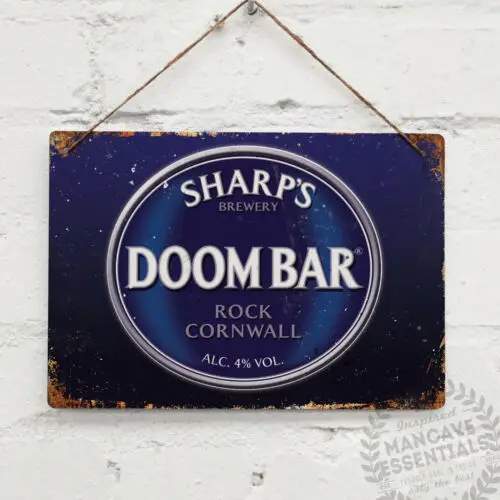 Doombar Vintage Metal Wall Sign Plaque Retro Shed Bar Pub Cornwall Rock Brewery