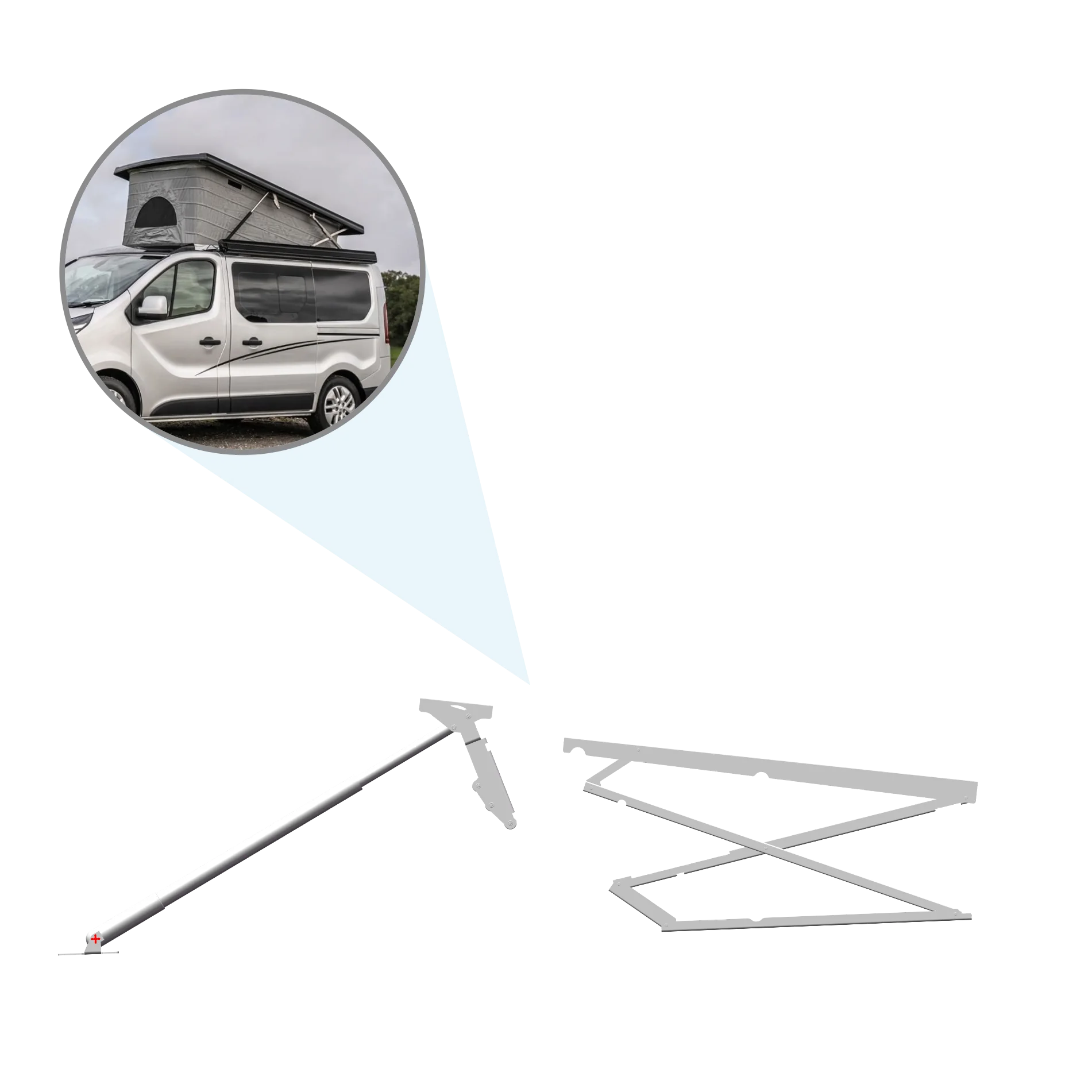 Accessori per camper Kit di sollevamento per tetto per camper