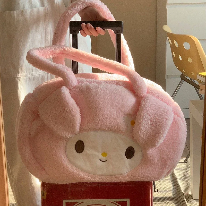 Sanrio Cute My Melody Shoulder Bag Japanese Kuromi Lovely Plush Bag Lolita Messenger Bag for Girl Travelling Bags Birthday Gifts