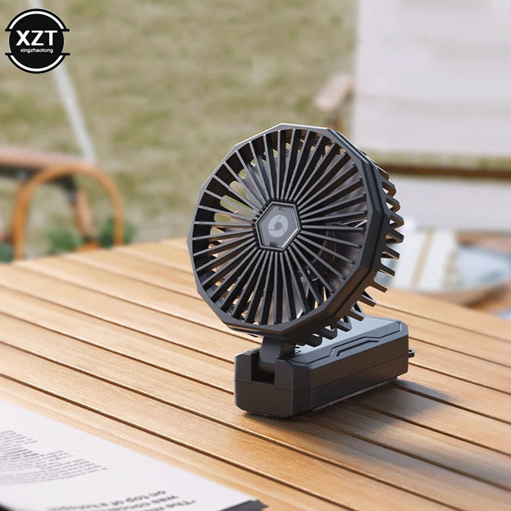 Ventilador de mano portátil para acampar al aire libre, miniventilador de refrigeración de aire, recargable por USB, pequeño y plegable, Motor sin escobillas, novedad de 2023