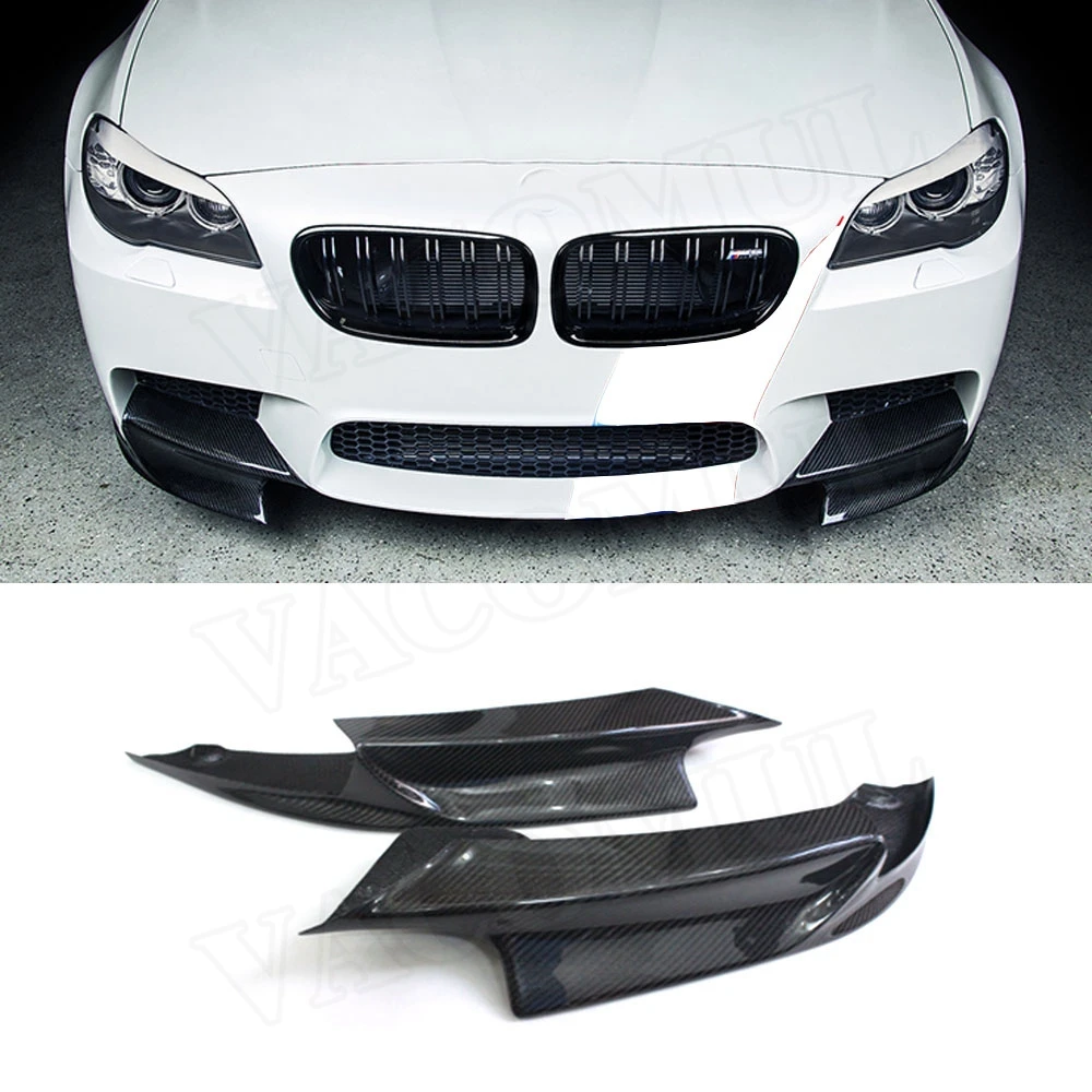 

VACOMUL Carbon Fiber Front Bumper Lip Splitters Flaps Aprons for BMW 5 Series F10 M5 M Sport 2011-2017 Head Fin Air Knife Trim