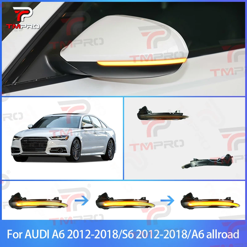

For Audi A6 S6 A6 allroad 2012-2018 LED Dynamic Turn Signal Light Flashing Water Side Mirror Indicator Blinker blue Light