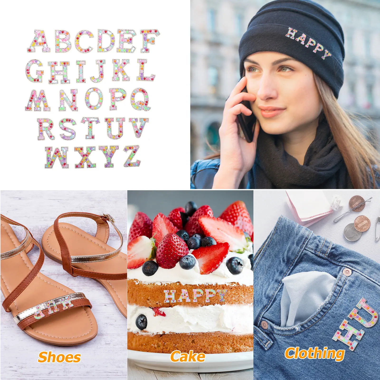 

26 Pcs Alphabet Cloth Appliques Pearl Stickers Embroidered Non woven Fabric Patches for Clothing Sewing DIY Repair Jeans