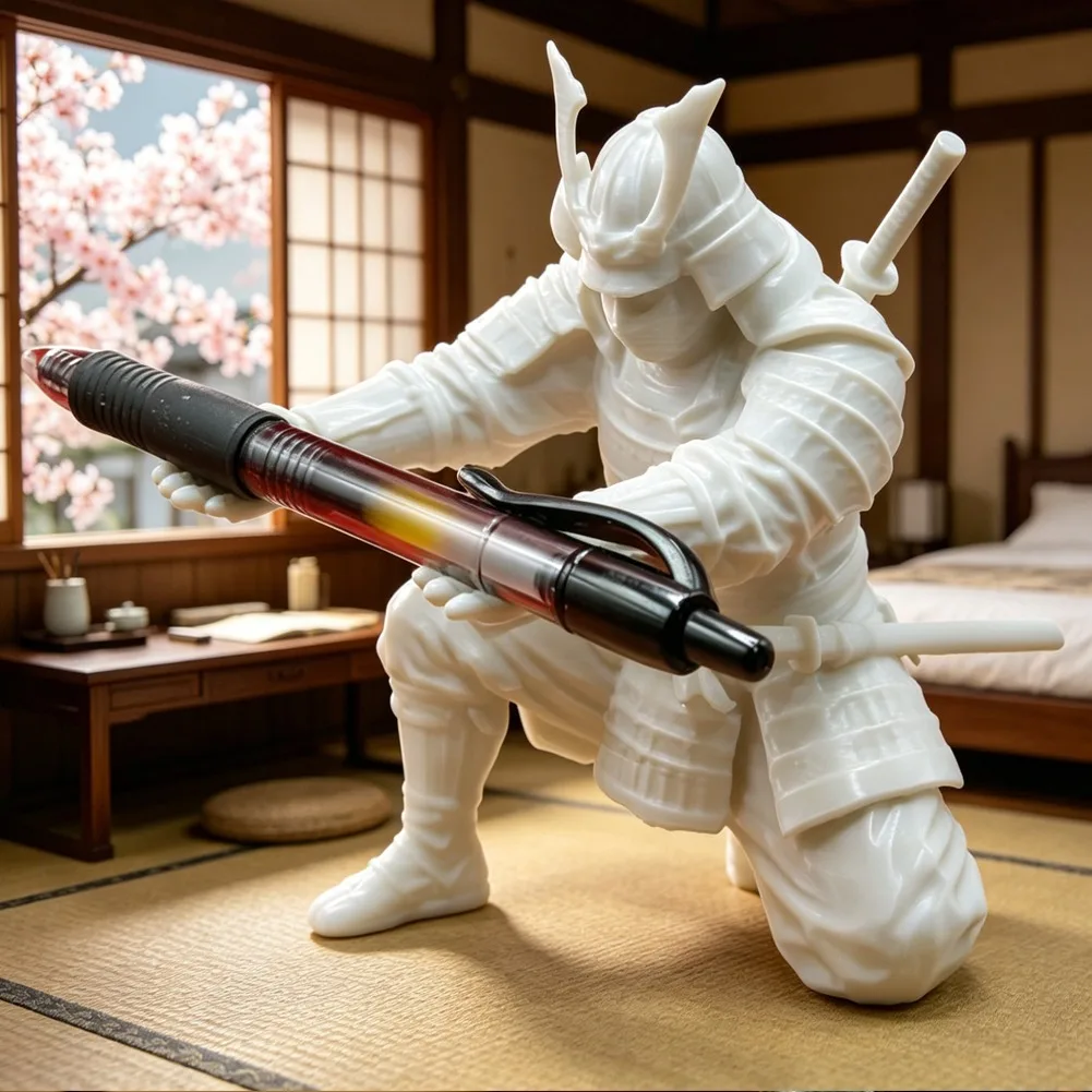 Creative Samurai Pen Holder Japanese Warrior Pencil Rack 3D Printed Stationery Organizer Stand Office Ornament Desk Decor Gift image 2