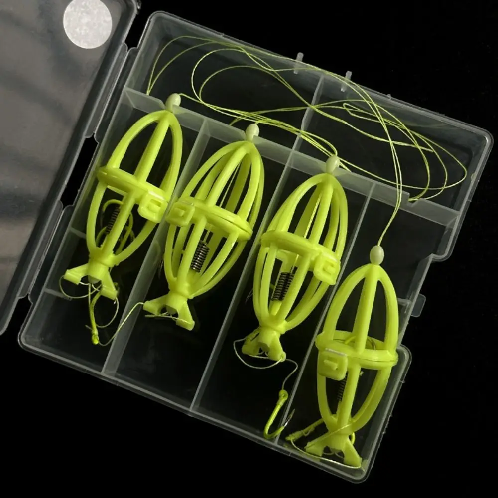4Pcs/lot Double Hook Explosive Fishing Hook Bomb Explosion Fluorescent Fishing Lure Bait Trap Anti-hanging Sharp