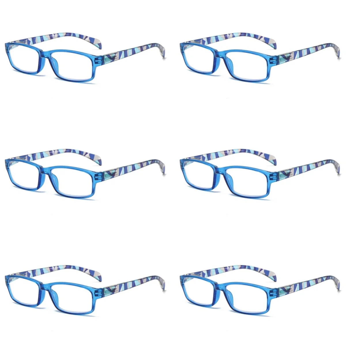 6 個正方形抗青色光遮断老眼鏡男性女性リーダー眼鏡アンチグレアコンピュータ眼鏡