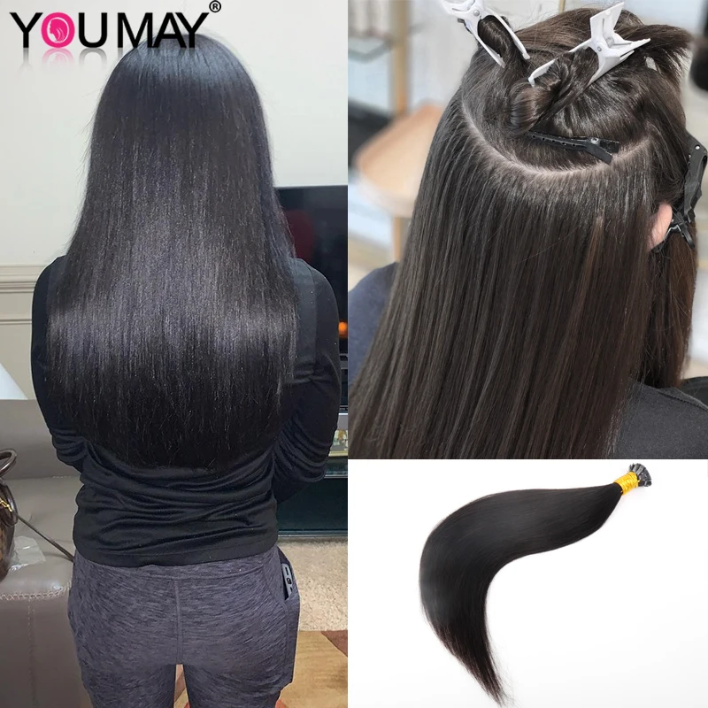 

Silk Straight K Tip Extension For Black Women Flat Fusion I Tip Hair Straight Human Hair Bundles Keratin Tip Hair YouMay Virgin