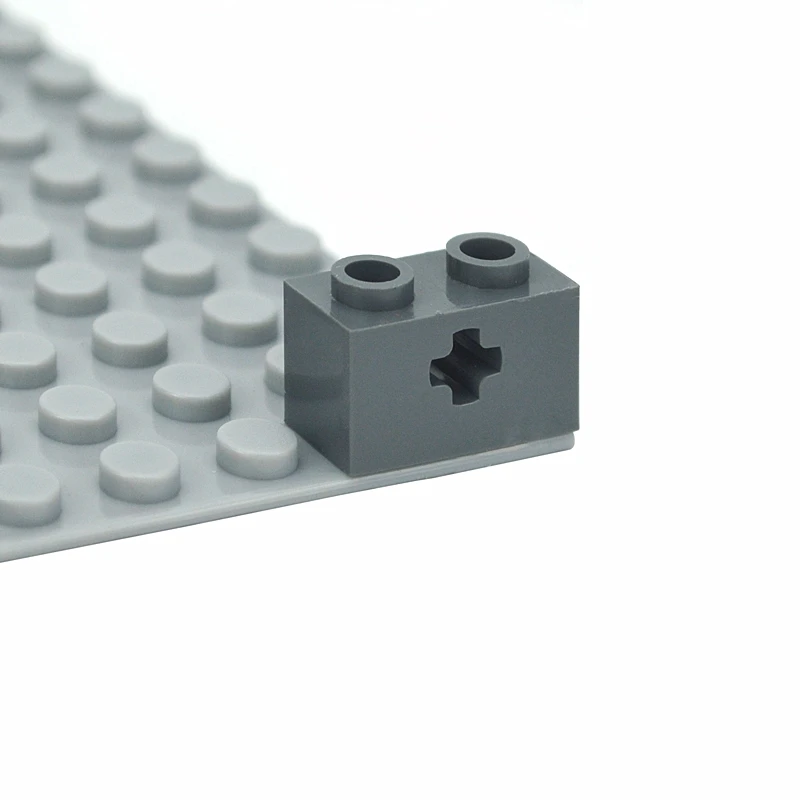 31493 Technische Steckplatte 1x2 mit Achslöcher – Perfekter Baustein für präzise LEGO-ähnliche Konstruktionen