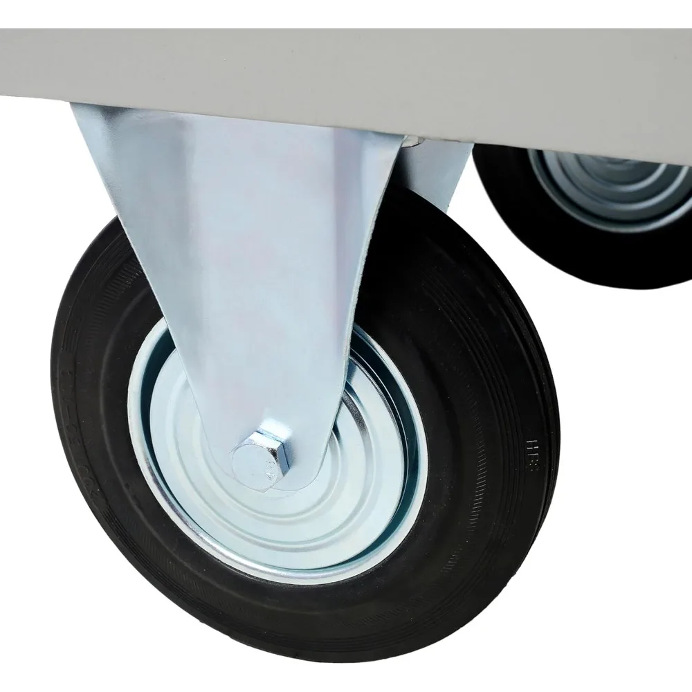 Carrinho de dolly plano para caminhão com plataforma resistente com rodas, capacidade de 2.000 lb, deck de aço de 24 x 48 polegadas, cinza