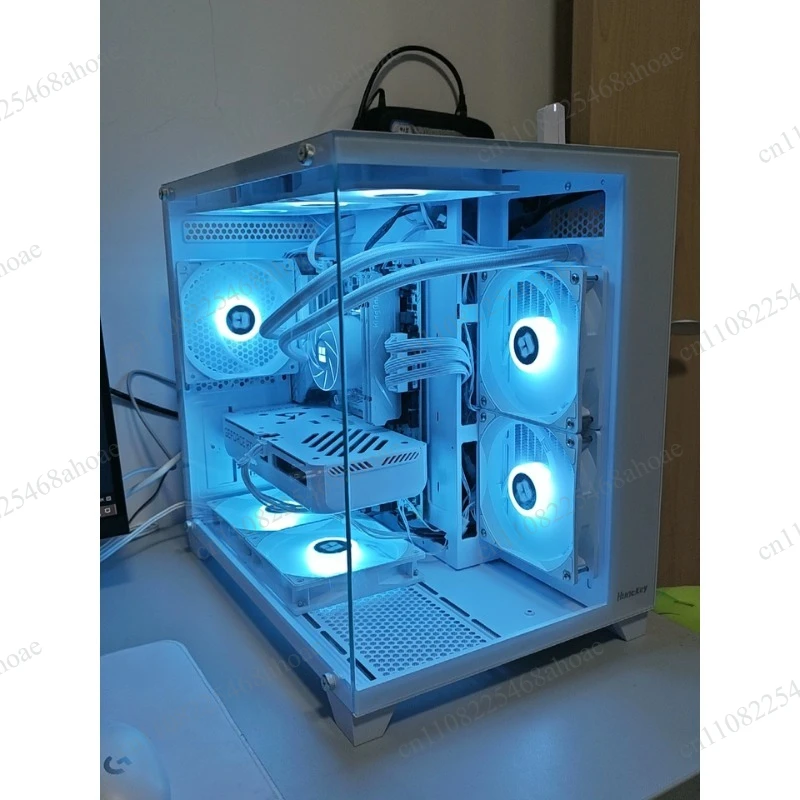 S920 Blizzard White Case Desktop MATX Sea View 240mm Water Cooler Air Cooler Fully Side Panel Vertical Mount