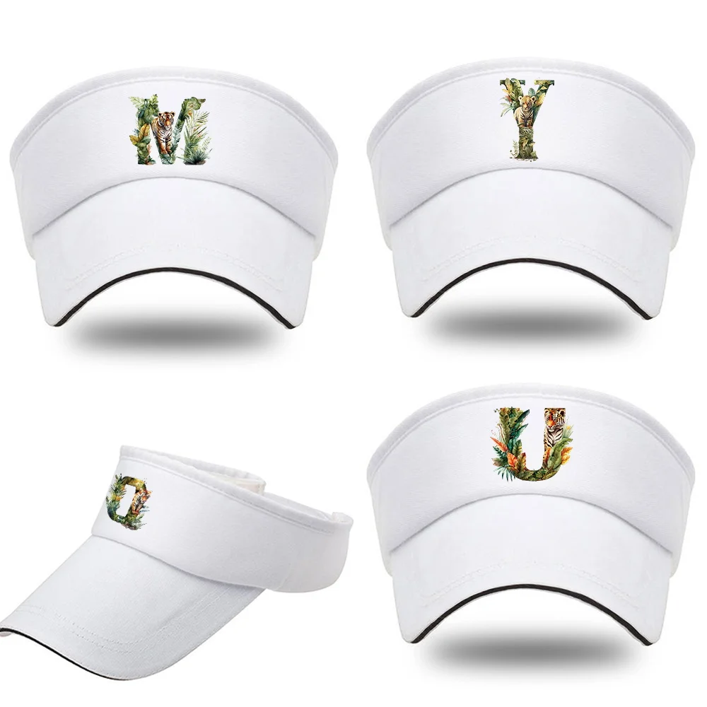 

Sun CapS Adjustable Summer Golf Breathable Sunscreen tiger Pattern Baseball Cap Mouth Print Outdoor UV-proof Visors Hats