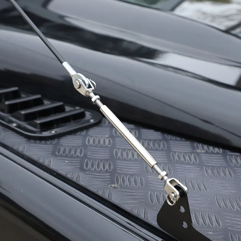 For Land Rover Defender 90 110 130 04-18 Car Through Jungle Protect Hood Latch Catch Lock Obstacle Eliminate Rope Accessories