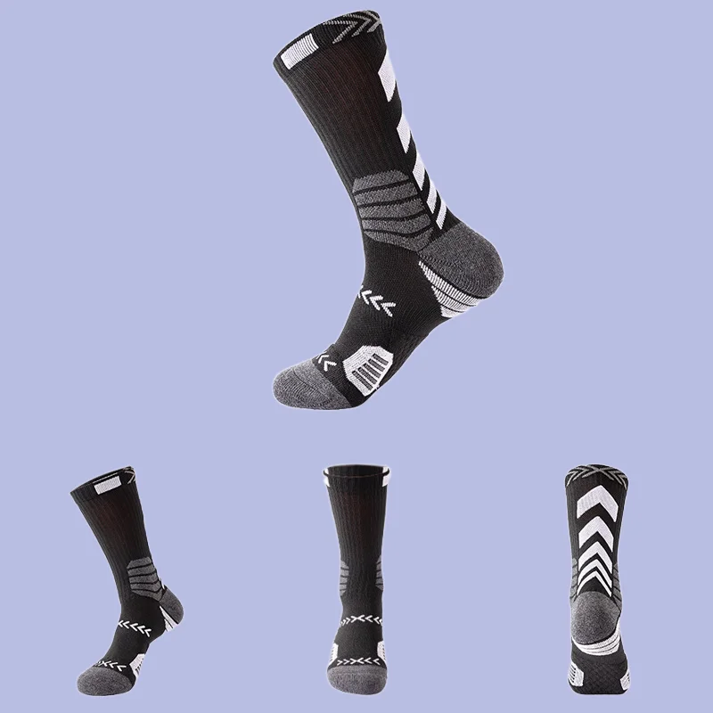 Chaussettes de basket-ball longues de haute qualité pour hommes, chaussettes de sport professionnelles, chaussettes décontractées Elite, chaussettes d'astronomie, contraste de documents, 3/6 paires