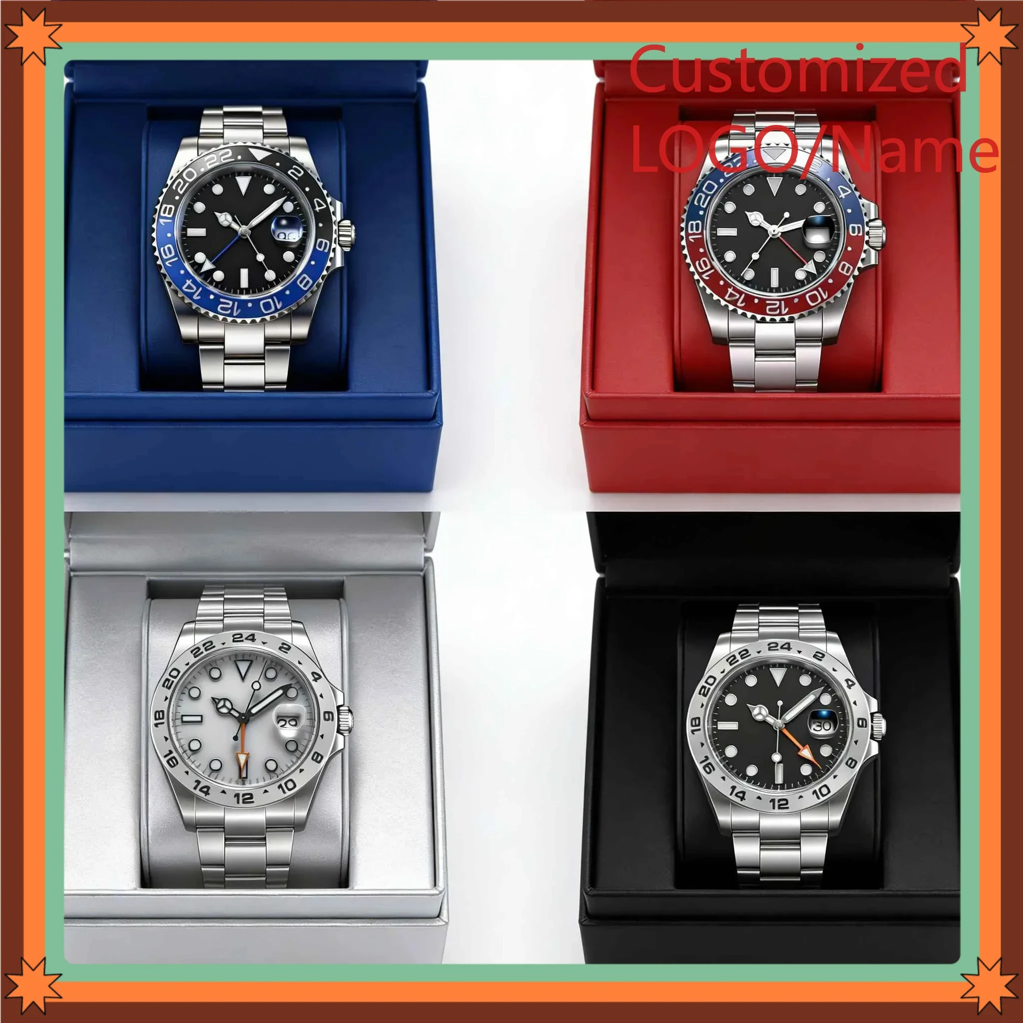 GT9 Store 40mm Men's Automatic Movement 904l Stainless Steel GMT Customized Watches