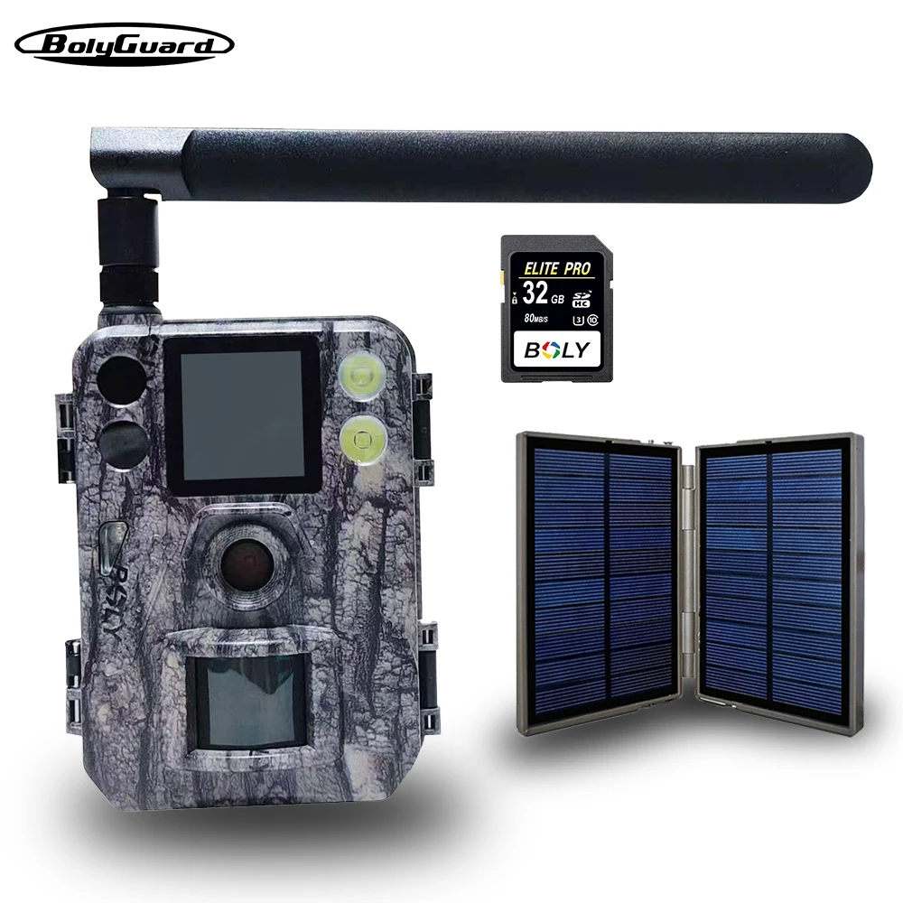 

BolyGuard SG520M-Q 4G Cellular Trail Camera 4G 37MP Wildlife Hunting Camera 940nm Night Vision IP68 Real-Time Alerts Solar Ready