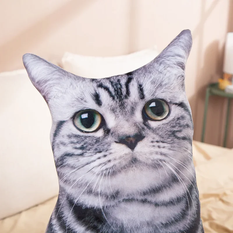 Simulation Cats Plush Sleeping Pillows Soft Stuffed Animals Cushion Sofa Decor Cartoon Plush Toys for Children Kids Cute Gift